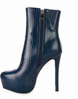 Orion High Heeled Croc Ankle Boot