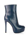 Orion High Heeled Croc Ankle Boot