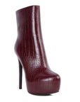 Orion High Heeled Croc Ankle Boot