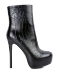 Orion High Heeled Croc Ankle Boot