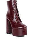 Magdalene Croc High Block Heeled Boot