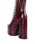 Magdalene Croc High Block Heeled Boot