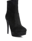 Espiree Microfiber High Heeled Ankle Boots