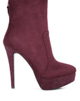 Espiree Microfiber High Heeled Ankle Boots