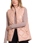 Zenana Vegan Leather Puffer Vest - Online Only