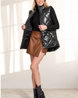 Zenana Vegan Leather Puffer Vest - Online Only