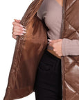 Zenana Vegan Leather Puffer Vest - Online Only