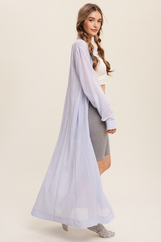 Listicle Long Button Down Shirt Maxi Dress