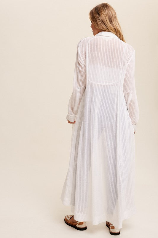 Listicle Long Button Down Shirt Maxi Dress