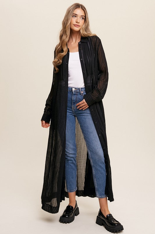 Listicle Long Button Down Shirt Maxi Dress