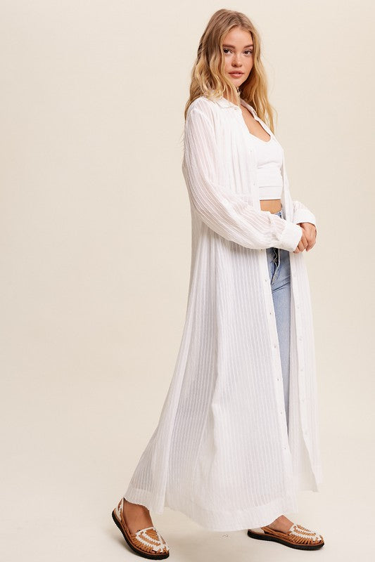 Listicle Long Button Down Shirt Maxi Dress