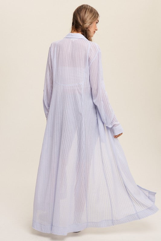 Listicle Long Button Down Shirt Maxi Dress