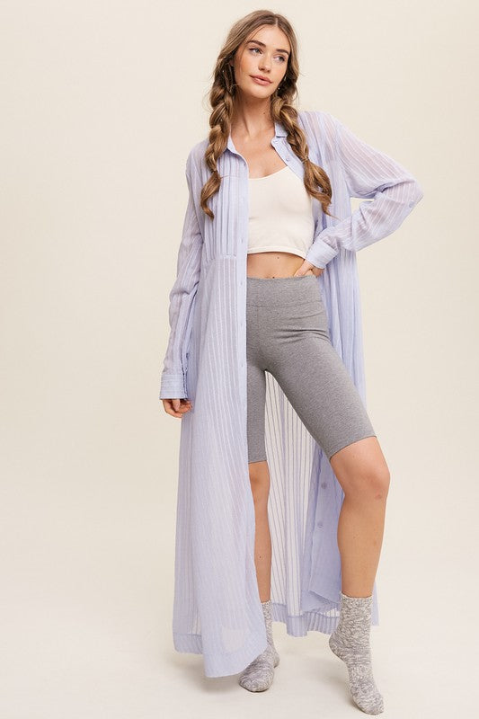 Listicle Long Button Down Shirt Maxi Dress