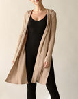 Fabina Bamboo Waffle Slim Cardigan With Hoodie