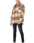 Zenana Sherpa Plaid shacket With Pockets