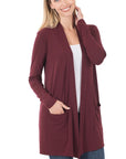 Zenana Slouchy Pocket Open Cardigan - My Pampered Life Seattle