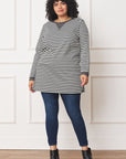 Plus Stripe V-Stich Tunic