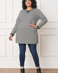 Plus Stripe V-Stich Tunic