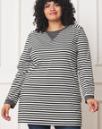 Plus Stripe V-Stich Tunic