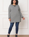 Plus Stripe V-Stich Tunic