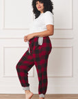 Plus Checkered Print Drawstring Jogger