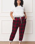 Plus Checkered Print Drawstring Jogger