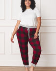 Plus Checkered Print Drawstring Jogger