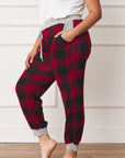 Plus Checkered Print Drawstring Jogger