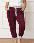 Plus Checkered Print Drawstring Jogger