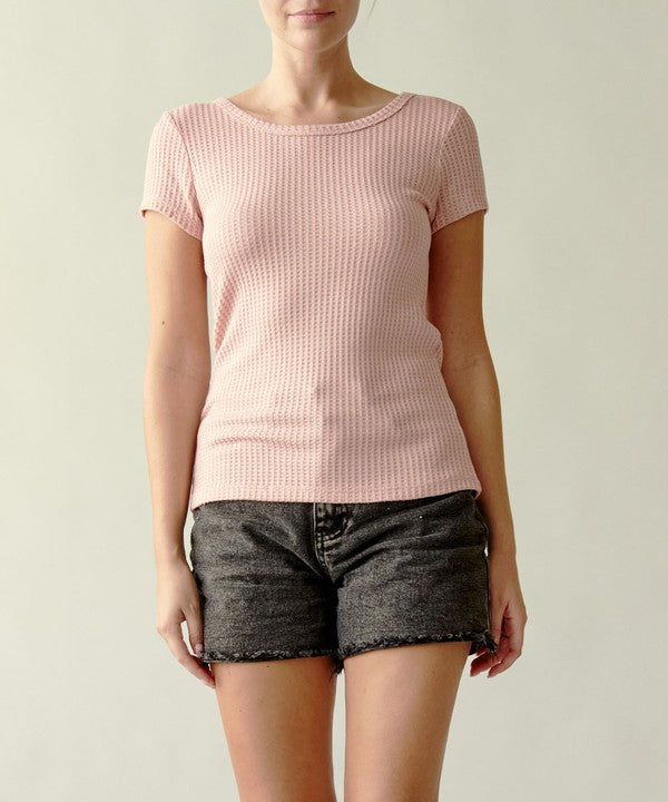 Fabina Bamboo Waffle Basic Top