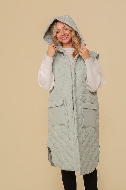 Haileys Hooded Oversized Vest Jacket by Timing