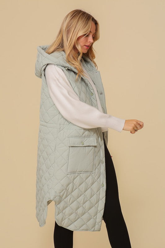 Haileys Hooded Oversized Vest Jacket by Timing