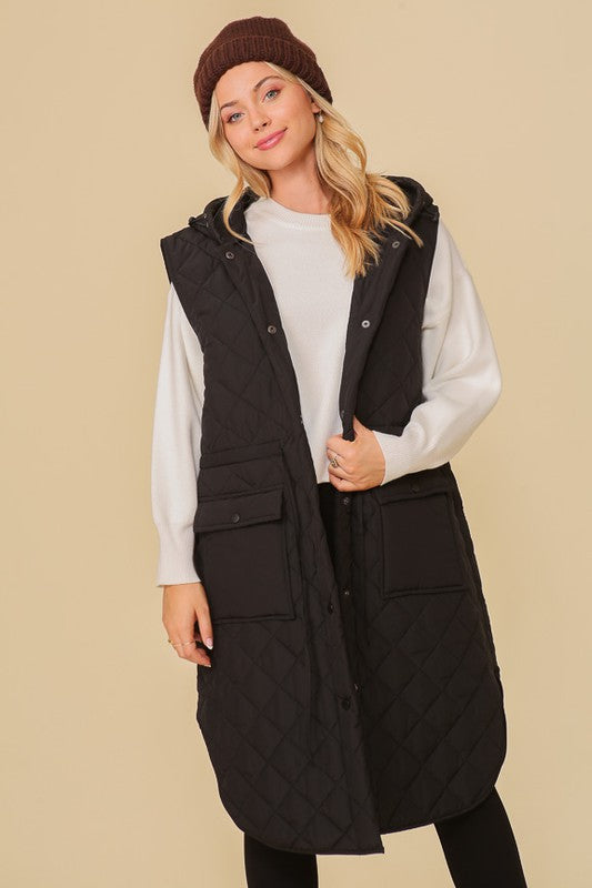 Haileys Hooded Oversized Vest Jacket by Timing