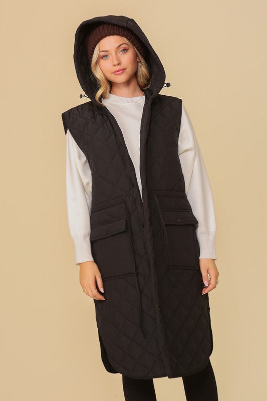 Haileys Hooded Oversized Vest Jacket by Timing