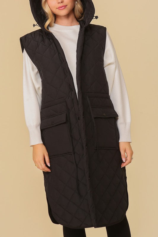 Haileys Hooded Oversized Vest Jacket by Timing