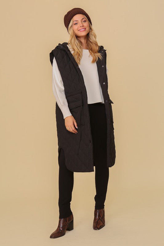 TIMING Oversized Quilted Midi Jacket