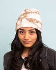 Leto Accessories Tie Dye Cable Knit Beanie