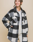 Love Tree Plaid Bust Pocket Shacket