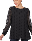 Zenana Swiss Dot Round Neck Blouse - My Pampered Life Seattle