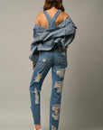 HEAVY DISTRESSED STRAIGHT FIT OVERALL