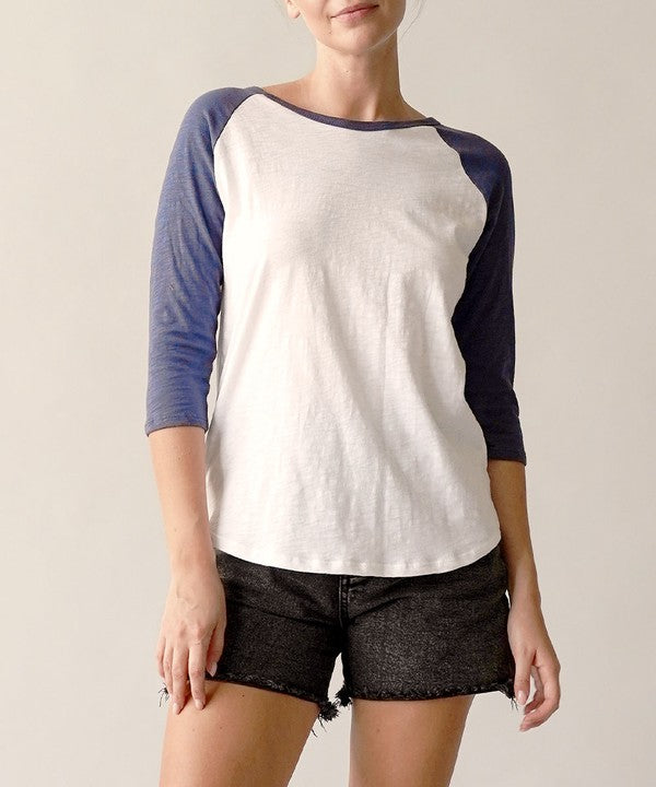 Fabina Cotton Vintage Raglan T-shirt