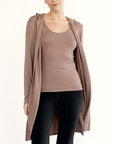 Fabina Bamboo Slim Cardigan With A Hoodie