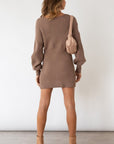 Sexy Sweater Fashion Dress by Claude in Khaki