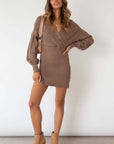 Sexy Sweater Fashion Dress by Claude in Khaki