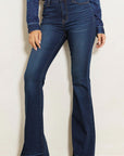 Vibrant M.i.U High Rise Flare Jean W Faded Wash Hem Detail