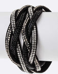 Rhinestone Double Wrap Stone Bracelet