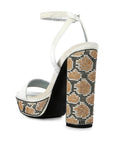 ZIRCON Diamante Studded High Block Heel Sandals