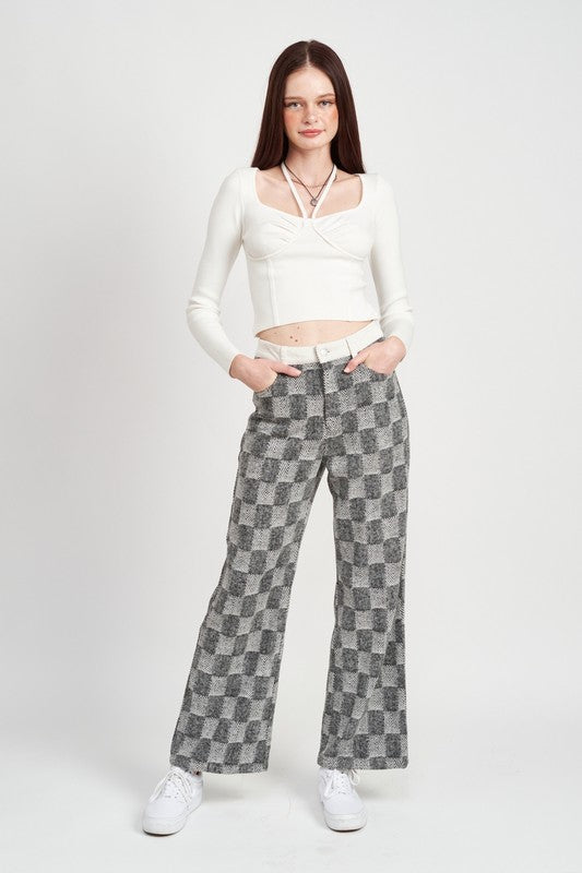 Emory Park Plaid Wide Leg Pants