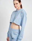 Emory Park Cropped Hoodie with Drawstrings