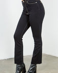 GJG Denim Ankle Cropped Flare Jean in Jet Black